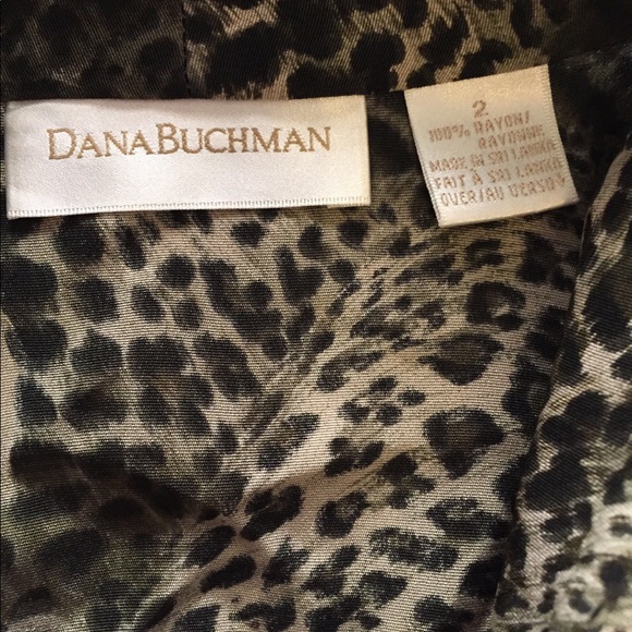 Dana Buchman Animal Print Button Blouse Shirt Sz 2 - Picture 8 of 8